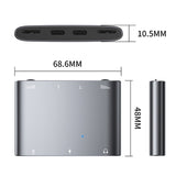 2 In 1 8 Pin+Type-C/USB-C Stereo Dual Channel Sound Card Live Converter, 2 In 1
