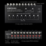 2 In 8 Out RCA Audio Frequency Signal Select Switch Distributor, 2 In 8 Out