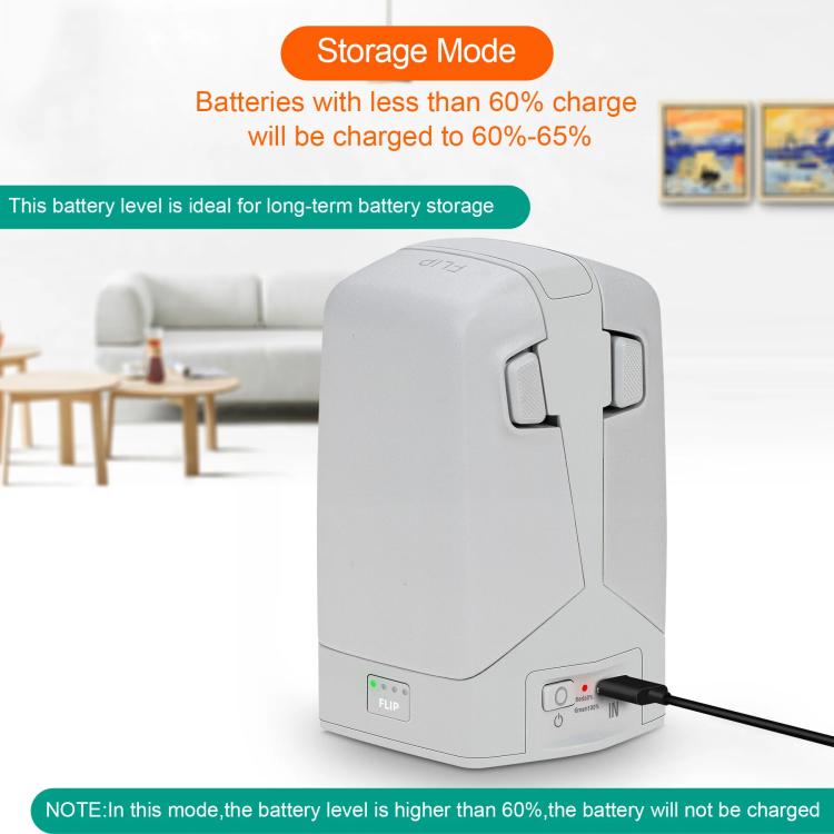 For DJI Flip YX 2-way Vertical Battery Charger Bidirectional Battery Management System, 2-way Vertical LED Indicator