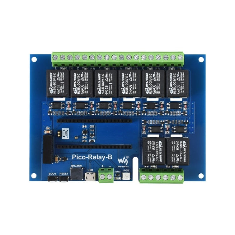 Waveshare Multi Protection 8-Channel Industrial Relay Module for Raspberry Pi Pico, 20218