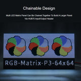 Waveshare RGB Full-Color LED Matrix Panel, 3mm Pitch, 64 x 64 Pixels, Adjustable Brightness, 22100