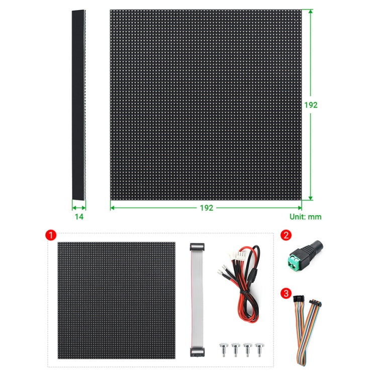 Waveshare RGB Full-Color LED Matrix Panel, 3mm Pitch, 64 x 64 Pixels, Adjustable Brightness, 22100
