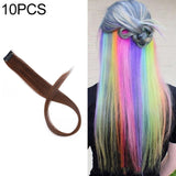 10 PCS Chemical Fiber Wig One-Step Gradient Color Single Card Wig, 24inches 24inches 33#