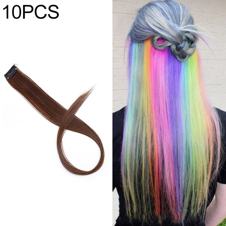 10 PCS Chemical Fiber Wig One-Step Gradient Color Single Card Wig, 24inches 24inches 33#