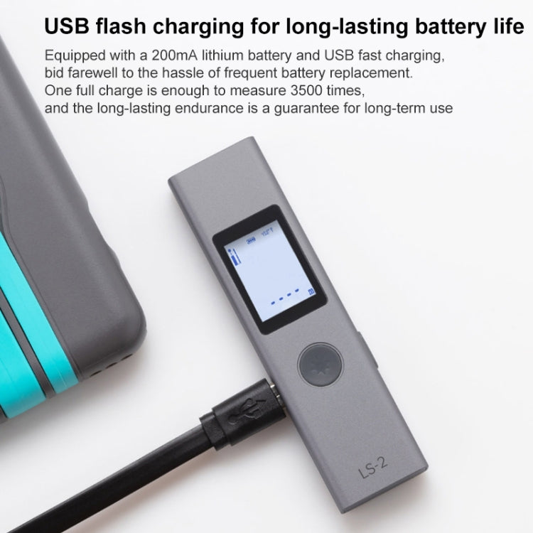 LS-2 25m Rechargeable LCD Digital Laser Rangefinder Distance Meter, 25m