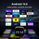 H96Max 8K UHD Android 14 Smart TV Box with Remote Control, Allwinner H728 Octa-Core, 2GB+16GB, 4GB+32GB, 4GB+128GB