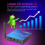 TX98 Pro 4K Ultra HD Android 14.0 Smart TV Box with Remote Control, Allwinner H616 Quad-Core, 2GB+16GB, 4GB+32GB, 4GB+64GB