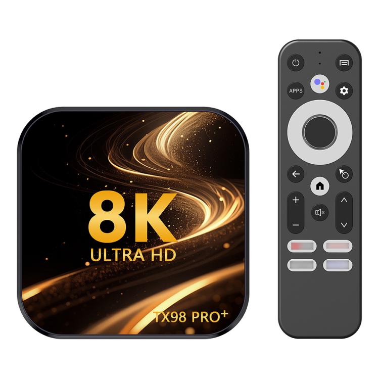 TX98 Pro+ 8K UHD Android 13 Smart TV Box with Remote Control, RK3528 Quad-Core, 2GB+16GB, 4GB+32GB, 4GB+64GB 4GB+64GB UK Plug