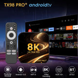 TX98 Pro+ 8K UHD Android 13 Smart TV Box with Remote Control, RK3528 Quad-Core, 2GB+16GB, 4GB+32GB, 4GB+64GB
