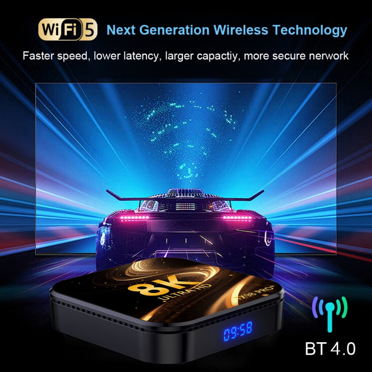 TX98 Pro+ 8K UHD Android 13 Smart TV Box with Remote Control, RK3528 Quad-Core, 2GB+16GB, 4GB+32GB, 4GB+64GB