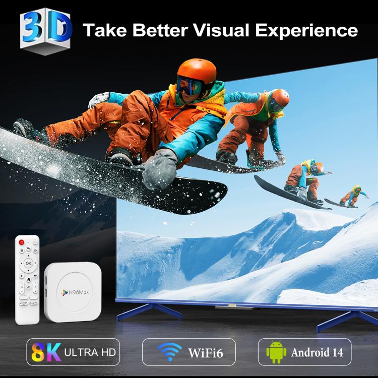 H96 Max M1 Plus Android 14.0 Smart TV Box, RK3528 Quad-core ARM Cortex-A53, 2GB+16GB, 4GB+32GB, 4GB+128GB