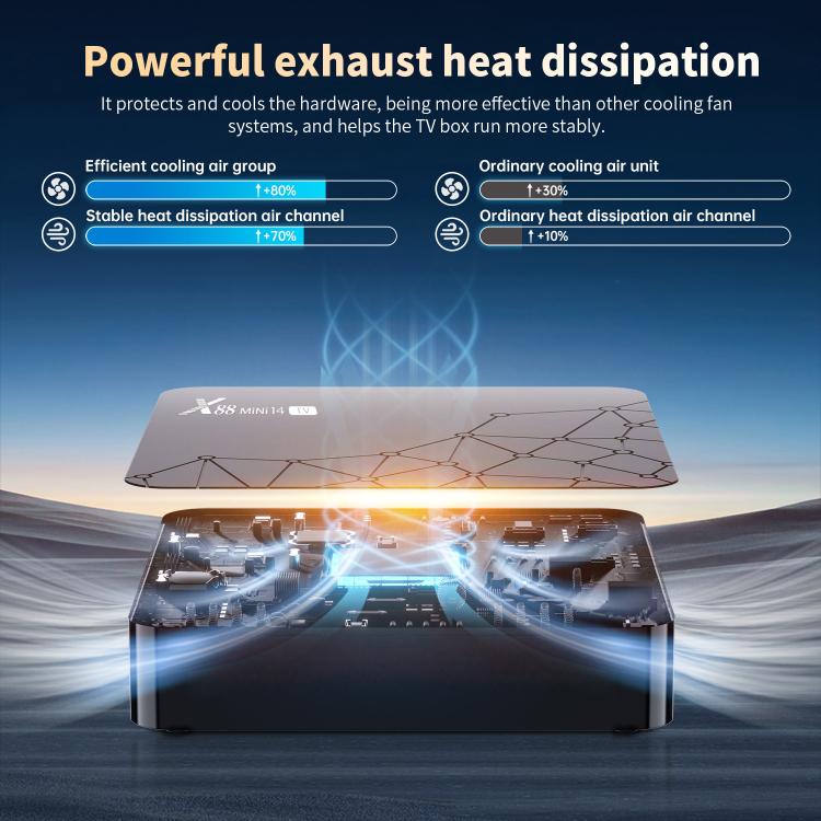 X88 mini 14 TV Android 14 Smart HD TV Box, RK3518 Quad-Core 64bit Cortex-A53, 2GB+16GB