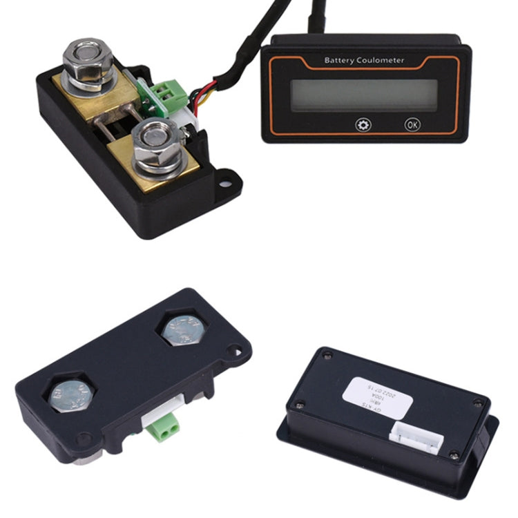 2m 50A 12V 48V Digital Display DC Current Voltmeter Lead-Acid Lithium Battery Charge Meter, 2m 50A