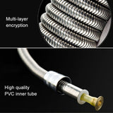 2m Flexible Stainless Steel Showerhead Hose Pipe Copper Core Interface Anti Burst Bath Water Pipe, 2m (Copper Core Interface)