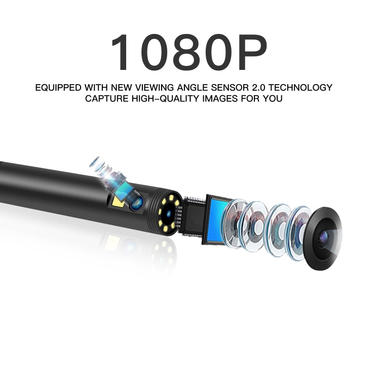 F280 8mm 1080P IP68 Waterproof Dual Camera WiFi Digital Endoscope, 2m Hard Cable, 5m Hard Cable, 10m Hard Cable