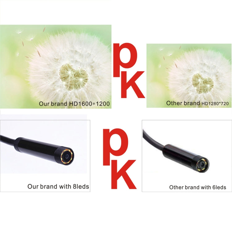 YPC110 8mm 2.0MP HD Camera WiFi Endoscope Snake Tube Inspection Camera with 8 LED, Waterproof IP68, Lens Diameter: 8mm, Length: 3.5m, Soft Line, 3.5m Soft Line