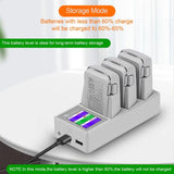 For DJI Flip Drone YX 3-Channel Battery Charger with Color LCD Screen Smart Charging Hub, 3-Channel Color Screen