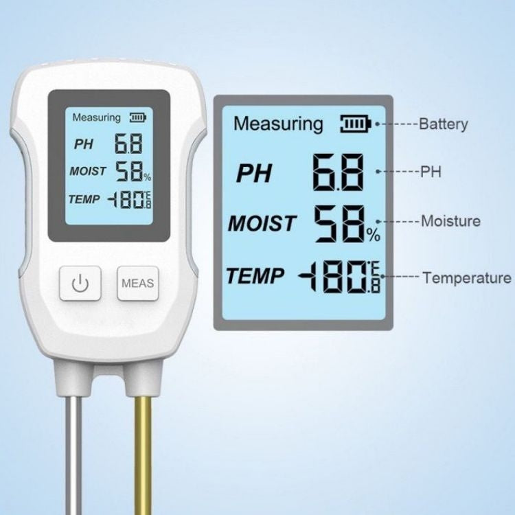 3 in 1 Digital Display Soil Detector, Soil Moisture, Temperature, PH, 3 in 1