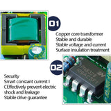 Two-Color Isolation Drive Power Supply 85-265V Wide Pressure Bulb / Downlight / Ceiling Light Drive Power Supply, 3 PCS 1-3W, 3 PCS 4-7W, 2 PCS 8-12W, 2 PCS 12-18W, 18-25W, 25-36W