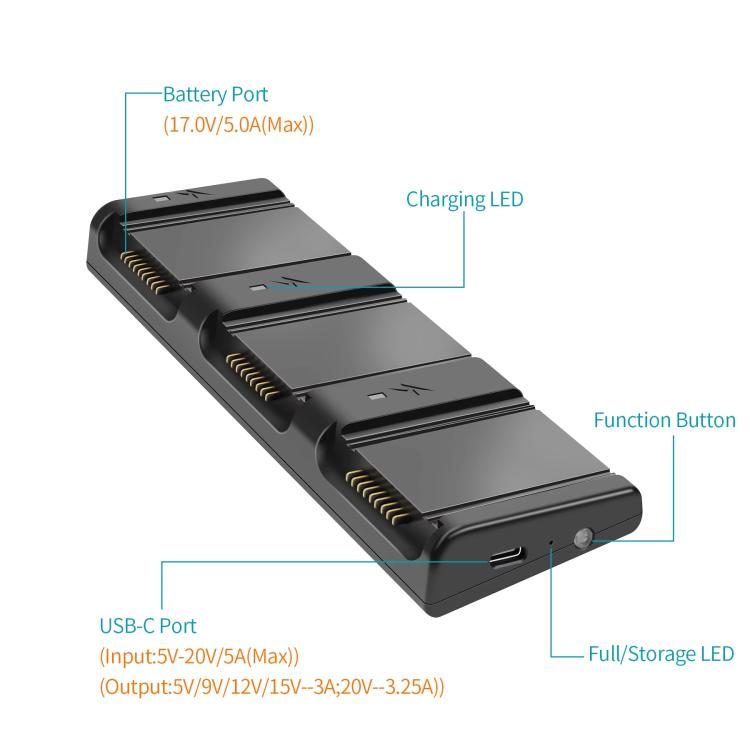 For DJI Air 3/Air 3S Battery Charger YX 3-way Charging Butler Drone Accessories, 3-way