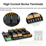 Waveshare Modbus RTU Protocol Rail-Mounted Case 8-Way RS485 30A High-Current Relay Module, 30459