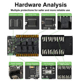 Waveshare Modbus RTU Protocol Rail-Mounted Case 8-Way RS485 30A High-Current Relay Module, 30459