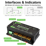 Waveshare Modbus RTU Protocol Rail-Mounted Case 8-Way RS485 30A High-Current Relay Module, 30459