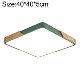 Wood Macaron LED Square Ceiling Lamp, White Light, 30cm, 40cm, 50cm, 60cm 40cm Green