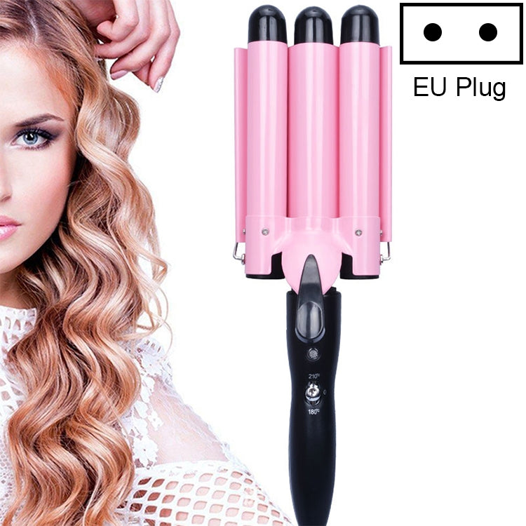 20-32m Automatic Ceramic Perm Splint Hair Curler 3 Barrels Big Wave Hair Curling Iron Tools, 20mm, 22mm, 25mm, 28mm, 32mm 32mm Pink