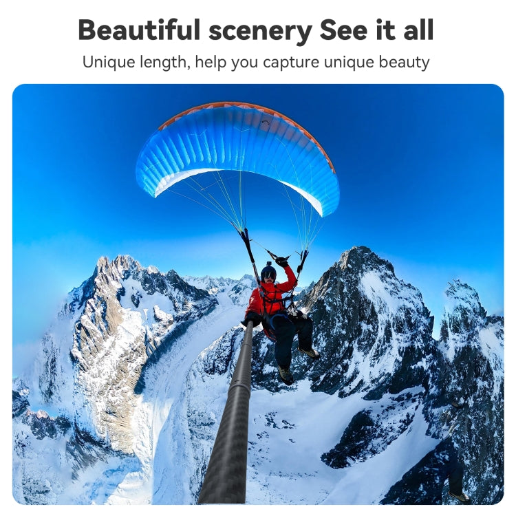 TELESIN 3M Carbon Fiber Selfie Stick Monopod With 1/4 Screw For Action Camera, 3m