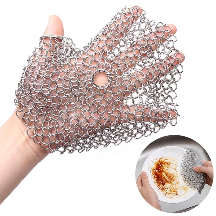 Stainless Steel Round Iron Cleaner Pot Brush Scrubber Home Cookware Kitchen Cleaning Tool, 4 x 4 inch, 5 x 5 inch, 6 x 6 inch, 7 x 7 inch, 8 x 8 inch