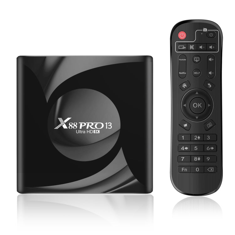 X88 Pro 13 Android 13.0 Smart TV Box with Remote Control, RK3528 Quad-Core, 4G+64GB, 4G+64GB 4G+64GB UK Plug