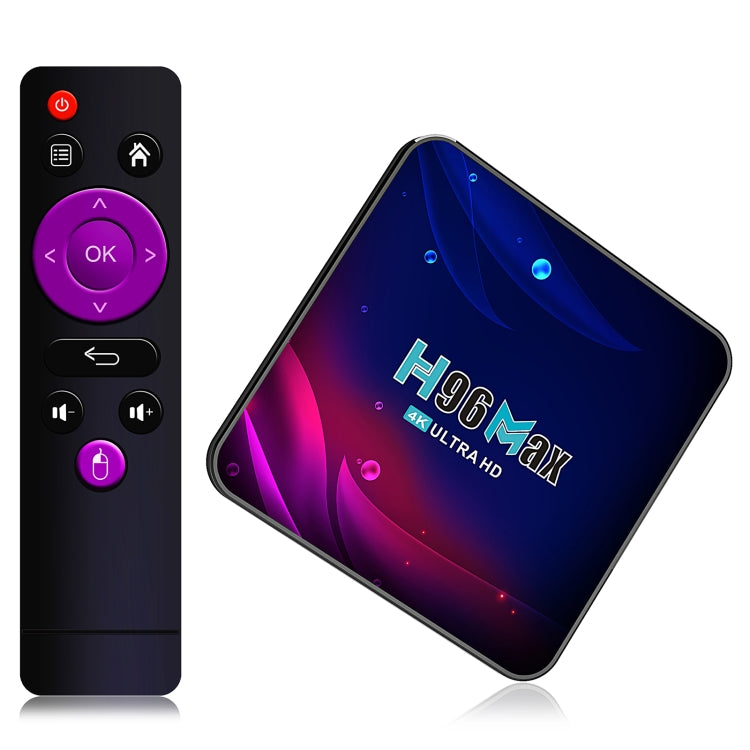 H96 Max V11 4K Smart TV BOX Android 11.0 Media Player with Remote Control, RK3318 Quad-Core 64bit Cortex-A53, RAM: 4GB, ROM: 32GB, Support Dual Band WiFi, Bluetooth, Ethernet, EU Plug, 4GB+32GB