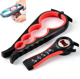 2pcs / Set Five-in-one Can Opener + Four-in-one Multi-function Bottle Opener Set, 5 in 1 Red Black, 5 in 1 Blue Gray 5 in 1 Red Black Red&Black