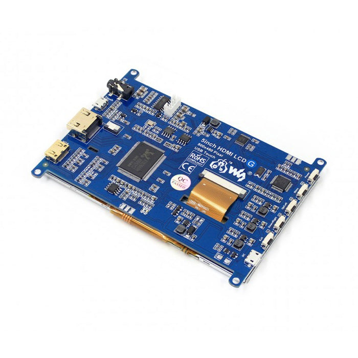 WAVESHARE 5 Inch HDMI LCD (G) 800x480 Touch Screen for Raspberry Pi Supports Various Systems, 5 Inch HDMI LCD (G)