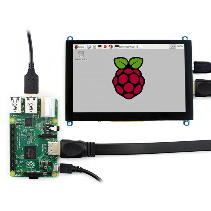 WAVESHARE 5 Inch HDMI LCD (H) 800x480 Touch Screen for Raspberry Pi Supports Various Systems, 5 Inch HDMI LCD (H)