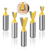 1/2 Handle Dovetail Cutter Wood Engraving Small Milling Cutter, Specification:, 5 PCS/Set, 1/2x5/8mm, 1/2x3/4mm, 1/2x1/4mm, 1/2x3/8mm, 1/2x1/2mm