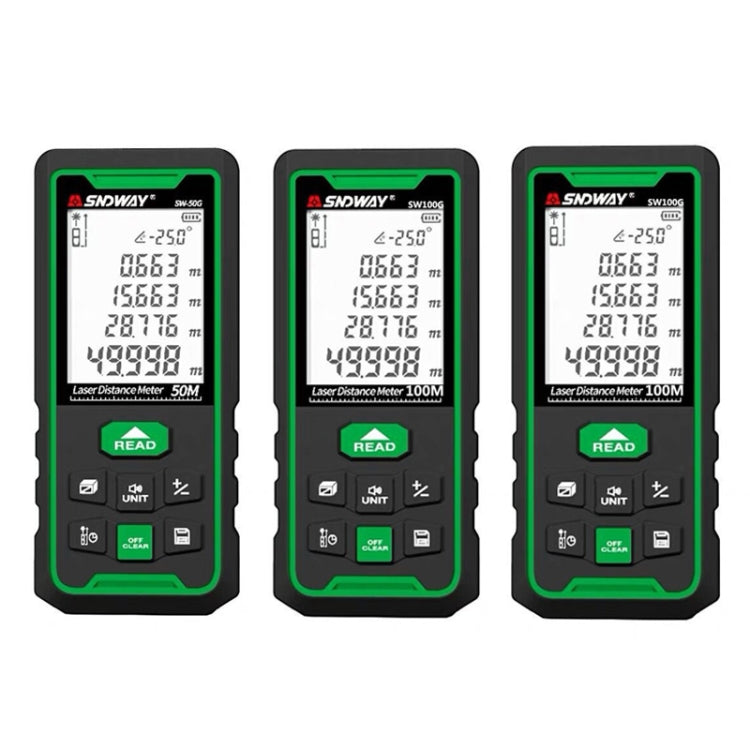 SNDWAY High-precision Indoor and Outdoor Green Laser Rangefinder, Distance:, 50m, 70m, 100m
