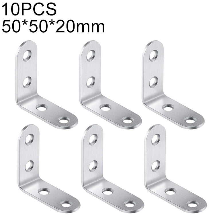 10pcs Stainless Steel 90 Degree Angle Bracket,Corner Brace Joint Bracket Fastener Furniture Cabinet Screens Wall (50mm), 50mm (10pcs) 50mm (10pcs)