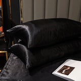 1 Pairs Ice Silk Pillowcase Home Textile Bedding, Size:, 50x75cm, 50x90cm 50x75cm Black