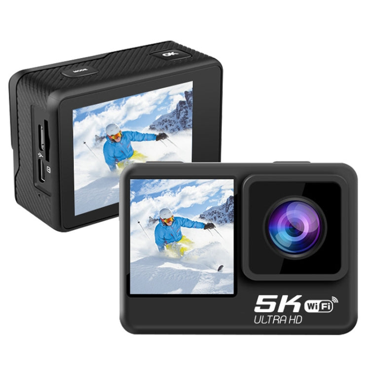 5K/30FPS WIFI HD Anti-Shake Remote Touch Dual-Screen IP68 Waterproof Sports Camera, 5K, 5K Camera + 64G Card, 5K Camera+128G Card