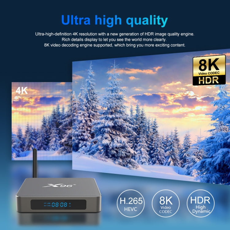 X96 X6 8K Smart TV BOX Android 11.0 Media Player, RK3566 Quad Core ARM Cortex A55, RAM: 8GB, ROM: 128GB, 8GB+128GB, EU Plug, 8GB+128GB, US Plug, 8GB+128GB, UK Plug
