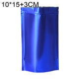 100 PCS/Set Matte Aluminum Foil Snack Stand-up Pouch, 8x12+3cm, 9x13+3cm, 10x15+3cm, 12x20+4cm 10x15+3cm Blue