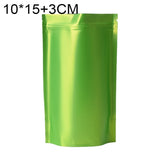 100 PCS/Set Matte Aluminum Foil Snack Stand-up Pouch, 8x12+3cm, 9x13+3cm, 10x15+3cm, 12x20+4cm 10x15+3cm Green
