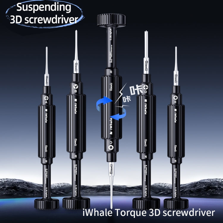 3 in 1 QianLi iWhale Special S2 Steel Magnetic Torque 3D Screwdriver, A/B/C