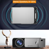 T6 2000ANSI Lumens Mini Theater Projector, Android 7.1 RK3128 Quad Core, 1GB+8GB, EU Plug, Android Version EU Plug
