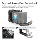 AMagisn Upgrade Ver Metal Rabbit Cage For GoPro HERO13 Black / HERO12 Black / HERO11 Black / HERO10 Black / HERO9 Black, AP10