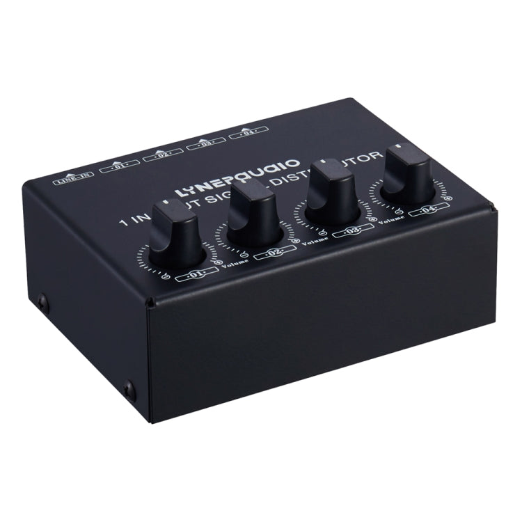 1-In 4-Out Front Stereo Signal Amplifier, Independent Output Volume Adjustment RCA Interface No Loss Allocator, US Plug, B029