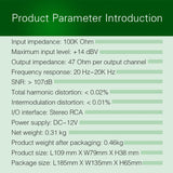 1-In 4-Out Front Stereo Signal Amplifier, Independent Output Volume Adjustment RCA Interface No Loss Allocator, US Plug, B029