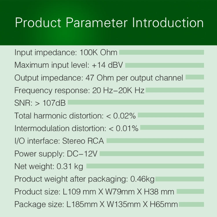 1-In 4-Out Front Stereo Signal Amplifier, Independent Output Volume Adjustment RCA Interface No Loss Allocator, US Plug, B029